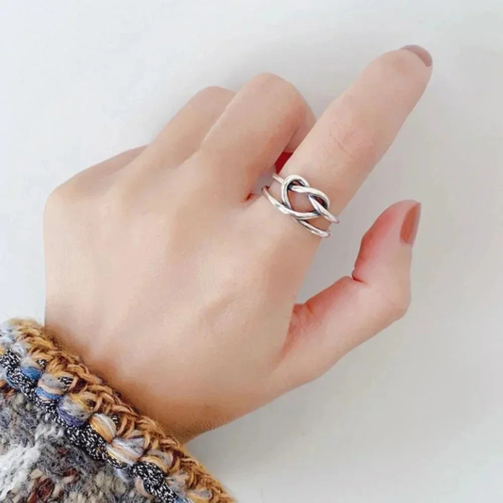 Minimalist 925 Sterling Cursive Heart Ring